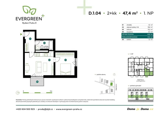 Prodej bytu 2+kk, Praha, Ďáblická, 47 m2