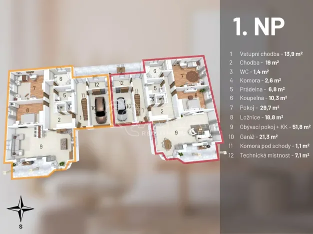 Prodej rodinného domu, Jesenice, Papoušková, 695 m2