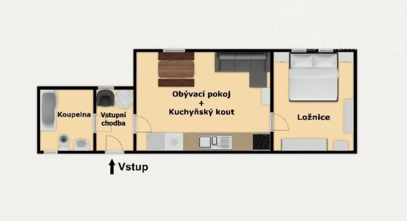 Prodej bytu 2+kk, Praha - Běchovice, Mladých Běchovic, 49 m2