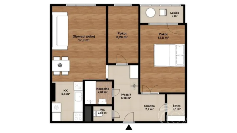 Pronájem bytu 3+kk, Praha - Chodov, Markušova, 61 m2