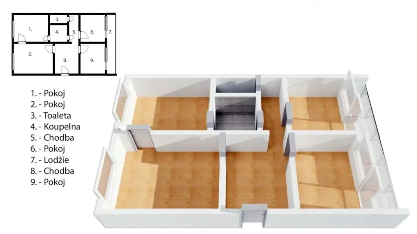 Prodej bytu 3+1, Praha - Střížkov, Teplická, 54 m2
