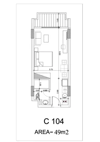 Prodej bytu 1+kk, Hurgáda,Egypt, 49 m2
