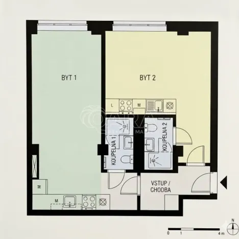 Pronájem bytu 1+kk, Praha - Vršovice, Ruská, 26 m2