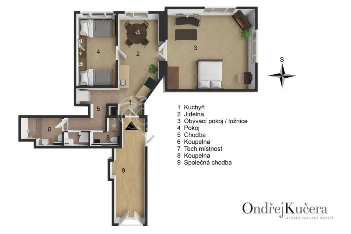 Prodej bytu 2+1, Praha - Smíchov, Janáčkovo nábřeží, 65 m2