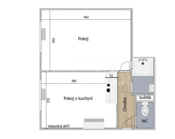 Pronájem bytu 2+kk, Praha - Dejvice, Koulova, 40 m2