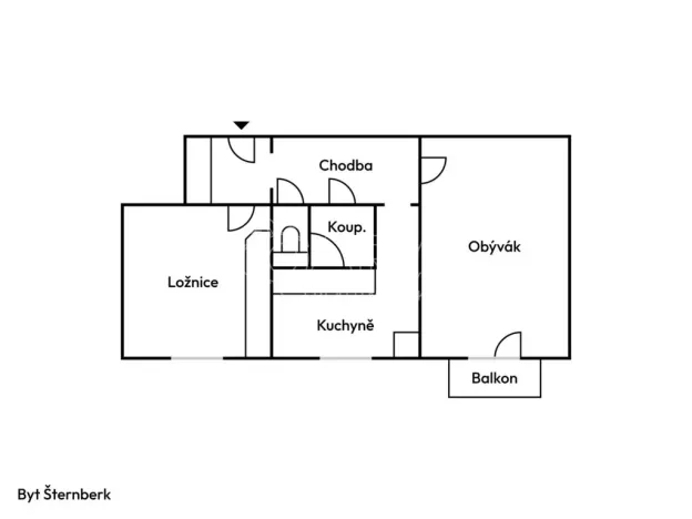 Pronájem bytu 2+1, Šternberk, Nádražní, 50 m2