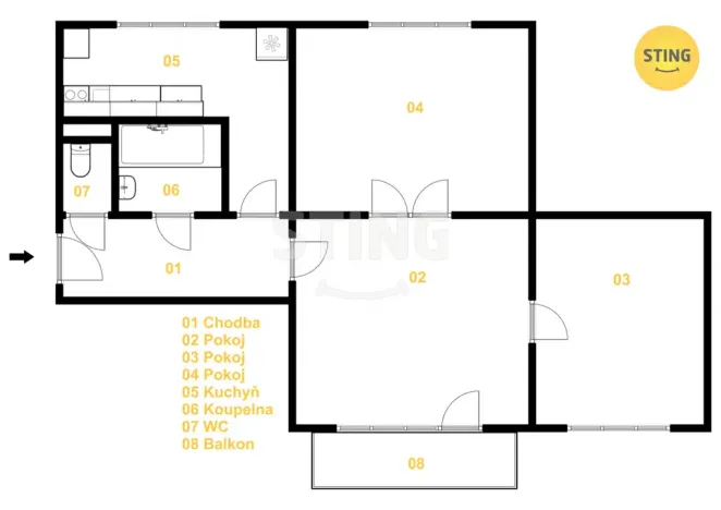 Prodej bytu 3+1, Olomouc - Nová Ulice, tř. Míru, 66 m2