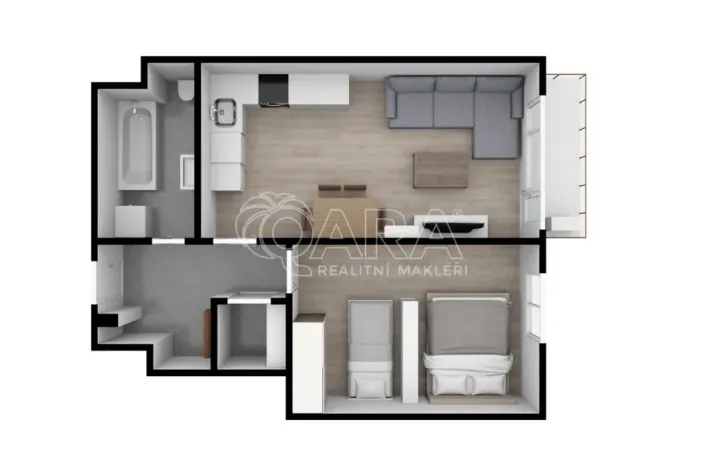 Pronájem bytu 2+kk, Praha - Dolní Měcholupy, Honzíkova, 60 m2