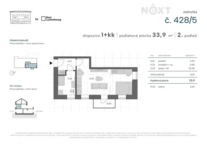 Prodej bytu 1+kk, Praha - Zbraslav, Elišky Přemyslovny, 33 m2