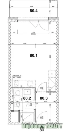 Pronájem bytu 1+kk, Praha - Vysočany, Poděbradská, 35 m2