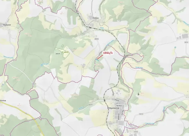 Dražba lesa, Přibyslavice, 2478 m2