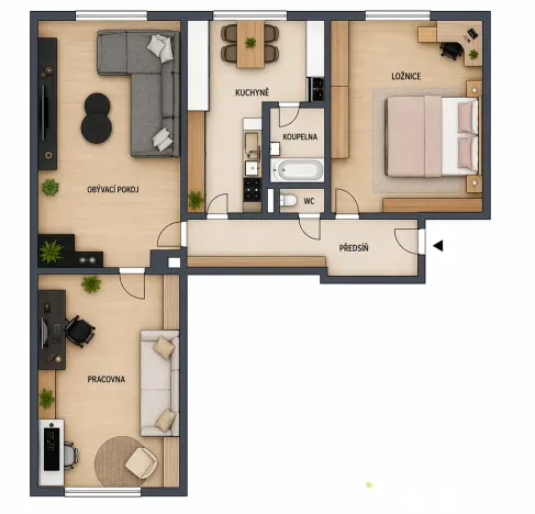 Prodej bytu 3+1, Plzeň, Železničářská, 76 m2