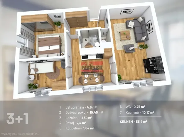 Prodej bytu 3+kk, Neplachov, 61 m2