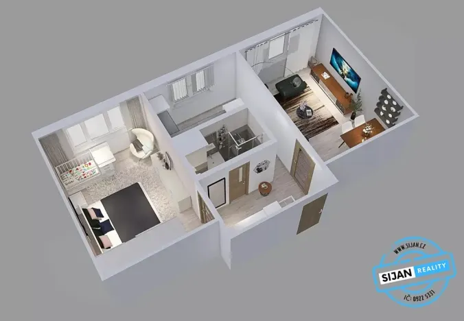 Pronájem bytu 2+1, Ostrava, Jiskřiček, 57 m2