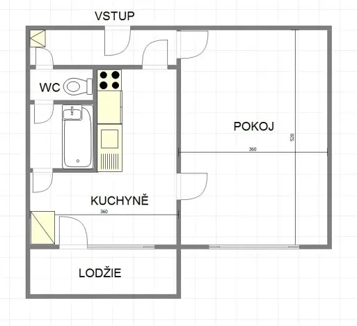 Prodej bytu 1+1, Uherský Brod, Partyzánů, 43 m2