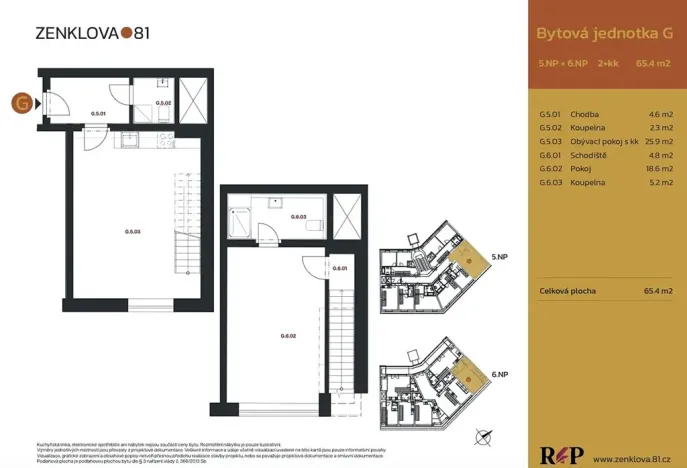 Prodej bytu 2+kk, Praha - Libeň, Zenklova, 60 m2