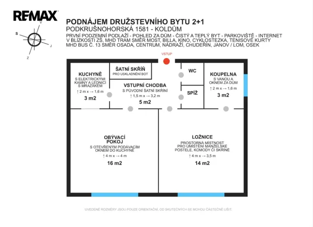 Pronájem bytu 2+kk, Litvínov - Horní Litvínov, Koldům, 53 m2