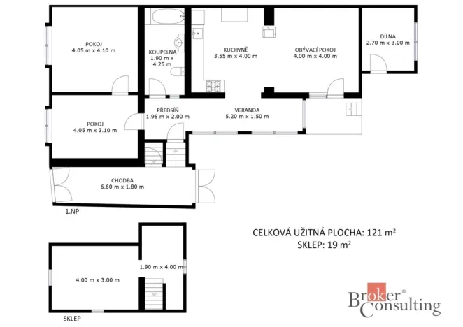 Prodej rodinného domu, Kostice, Lanžhotská, 126 m2