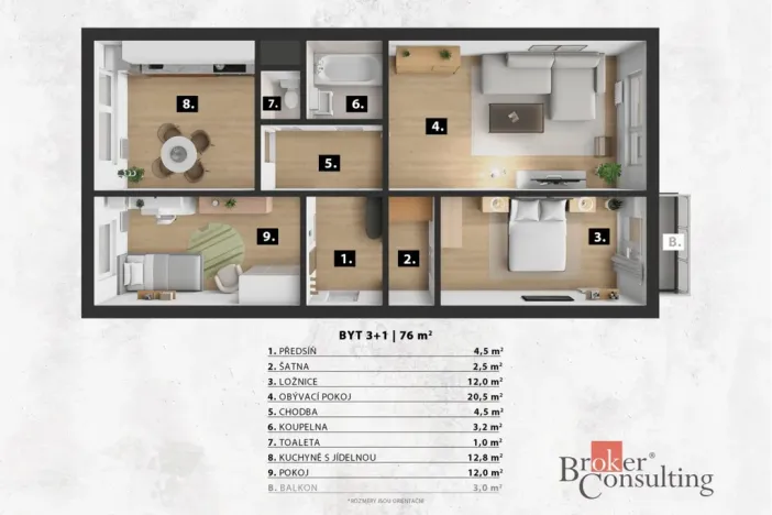 Pronájem bytu 3+1, Praha - Modřany, Urbánkova, 76 m2