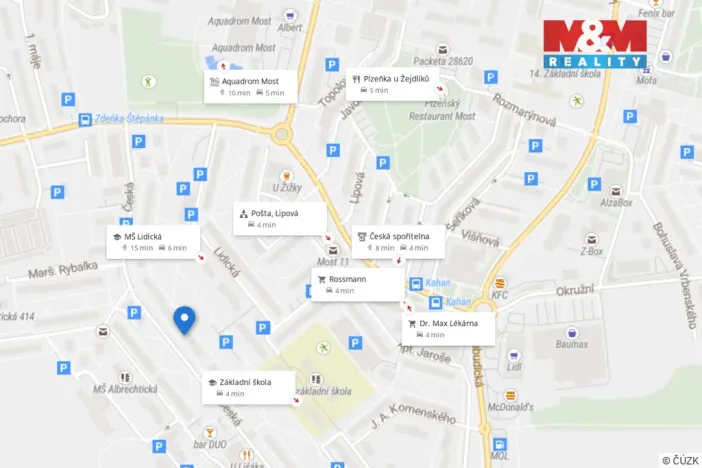 Pronájem bytu 1+kk, Most, Česká, 33 m2