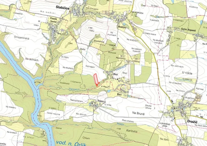 Prodej pole, Slabčice, 17072 m2