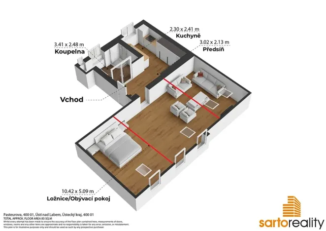Prodej bytu 3+1, Ústí nad Labem, Pasteurova, 77 m2