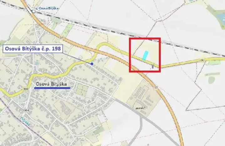 Dražba pole, Osová Bítýška, 1513 m2
