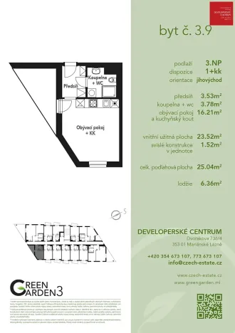 Prodej bytu 1+kk, Mariánské Lázně, Chebská, 25 m2