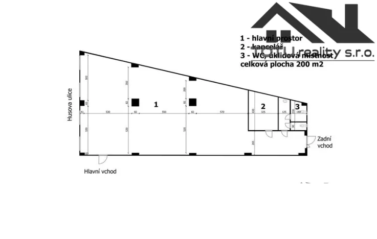 Pronájem obchodního prostoru, Jaroměř, Husova, 200 m2