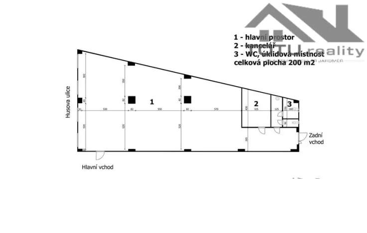 Pronájem obchodního prostoru, Jaroměř, Husova, 205 m2