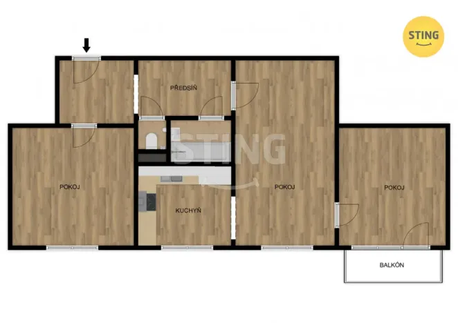 Prodej bytu 3+1, Hlučín, Čs. armády, 62 m2