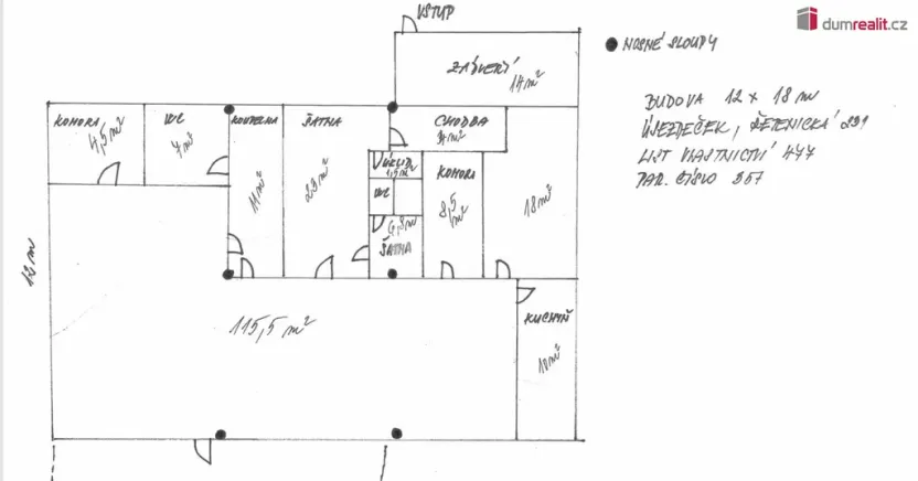 Pronájem obchodního prostoru, Újezdeček, Řetenická, 223 m2