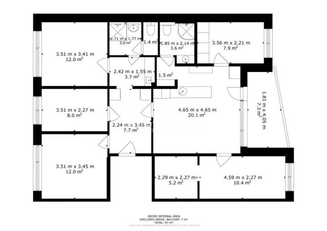 Prodej bytu 5+1, Brno - Židenice, Bořetická, 97 m2