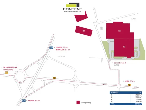 Pronájem skladu, Plazy, 3811 m2