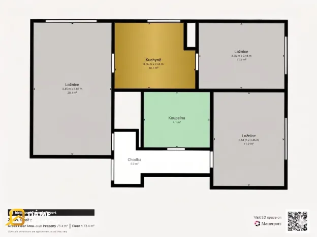 Prodej bytu 3+1, Hodonín, Sv. Čecha, 68 m2