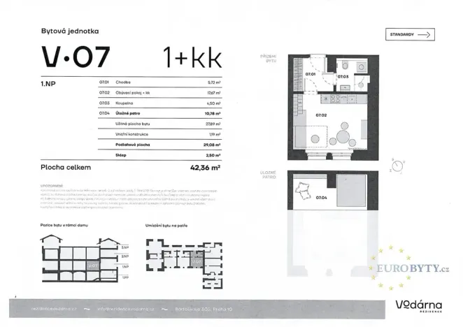 Prodej bytu 1+kk, Praha - Vršovice, Bartoškova, 40 m2