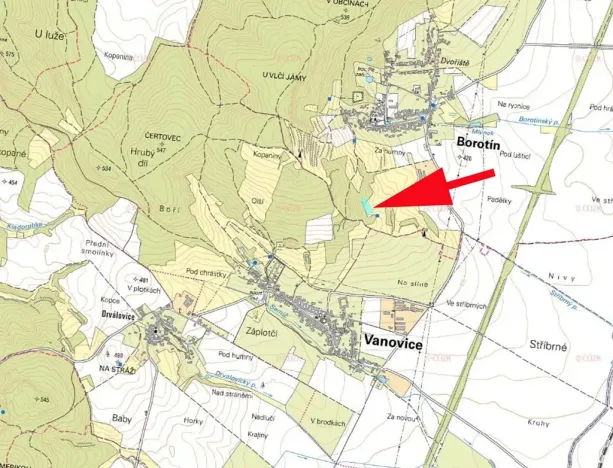 Prodej louky, Borotín, 4646 m2