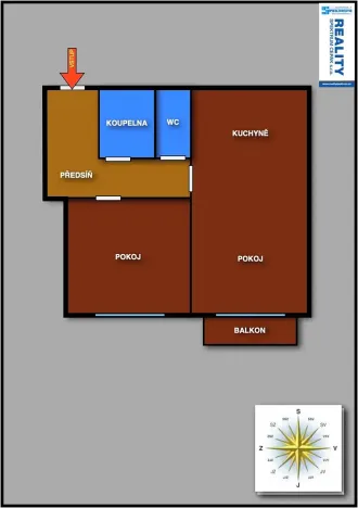 Pronájem bytu 2+kk, Velešín, Nad Cihelnou, 43 m2