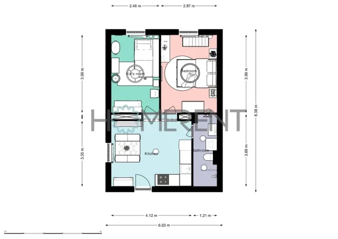 Pronájem bytu 2+1, Praha - Malešice, Bakalářská, 40 m2