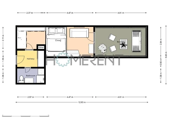 Pronájem bytu 1+kk, Praha - Letňany, Malkovského, 28 m2
