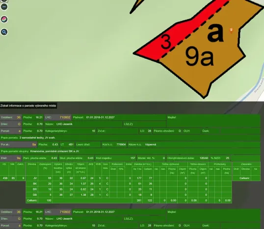 Prodej lesa, Vápenná, 23052 m2