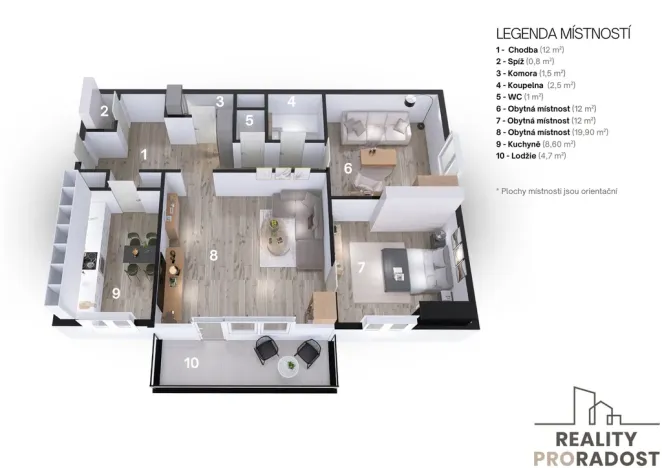 Prodej bytu 3+1, Brno, Švermova, 72 m2