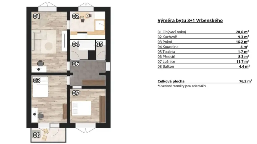 Prodej bytu 3+kk, Brno - Komín, Vrbenského, 75 m2