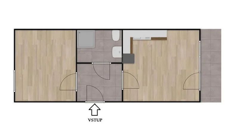 Pronájem bytu 2+kk, Brno - Židenice, Kuklenská, 49 m2