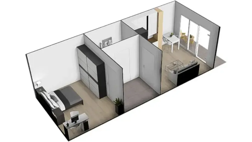 Pronájem bytu 2+kk, Brno, Kuklenská, 49 m2