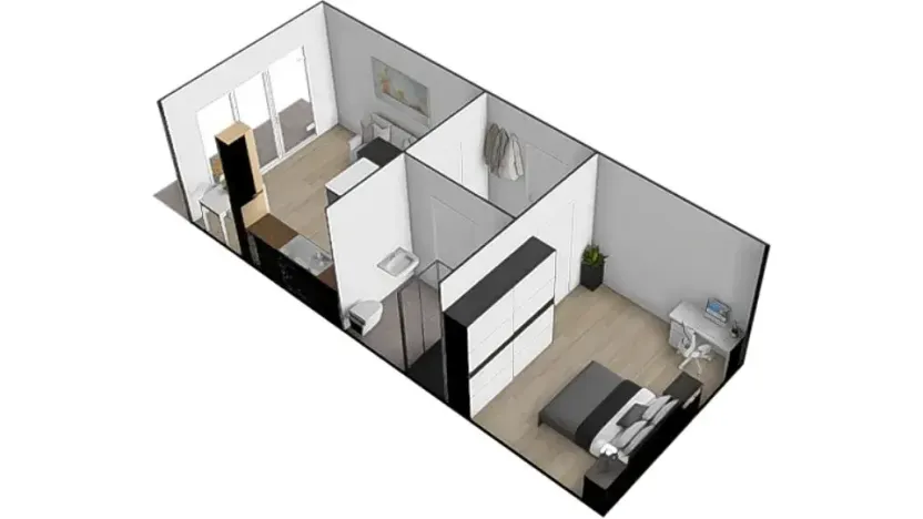 Pronájem bytu 2+kk, Brno, Kuklenská, 49 m2