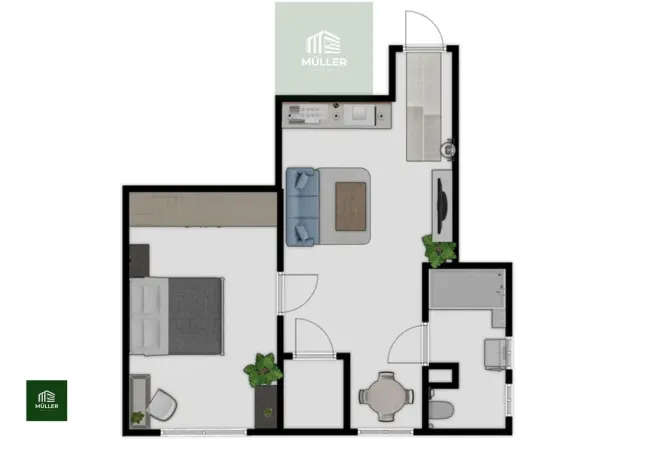 Pronájem bytu 2+kk, Plzeň, Guldenerova, 43 m2