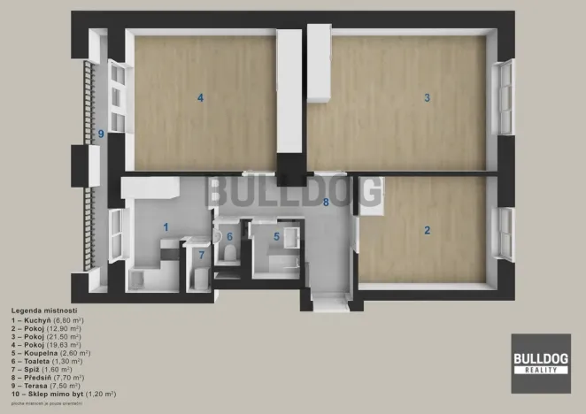 Pronájem bytu 3+1, Praha - Strašnice, U Vesny, 75 m2