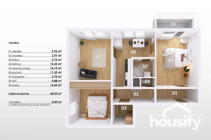 Prodej bytu 3+1, Znojmo, Dukelských bojovníků, 72 m2
