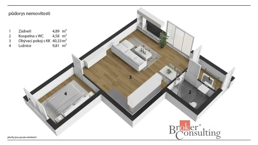 Prodej bytu 2+kk, Kladno - Kročehlavy, Arménská, 60 m2